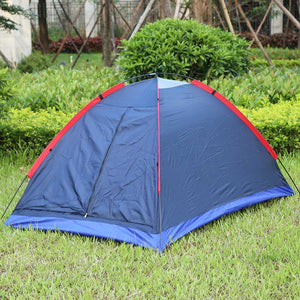 Two Person Outdoor Camping Tent Kit Fiberglass Pole Water Resistance with Carry Bag for Hiking Traveling