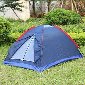 Two Person Outdoor Camping Tent Kit Fiberglass Pole Water Resistance with Carry Bag for Hiking Traveling