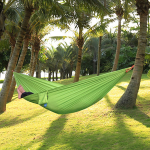 One Person Assorted Color Parachute Nylon Fabric Hammock with Strong Rope