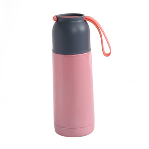 Portable Vacuum Insulated Cup Stainless Steel Travel Mug Water Bottle with Silicone Handle