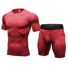 FANNAI Brand Mens Running set T Shirt and shorts  Compression Tights Underwear Sets Crossfit Bodybuilding Fitness Sport Jerseys Suit