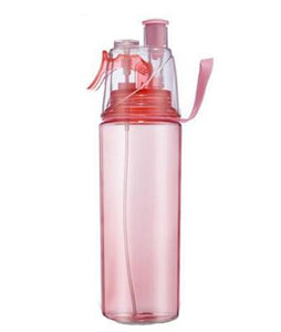 Transhome  Spray Water Bottle  600ml Creative Outdoor Dual-use Plastic Bottle Portable Drinkware