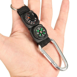 Mini Multifunction 3 in 1 Compass Thermometer Carabiner