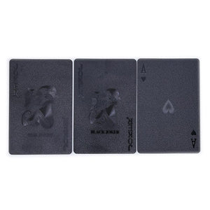 Waterproof Gold Foil Poker Novelty Collection Waterproof PVC Plastic Playing Cards Set Solid Gray Black Board Game