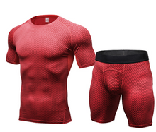 FANNAI Brand Mens Running set T Shirt and shorts  Compression Tights Underwear Sets Crossfit Bodybuilding Fitness Sport Jerseys Suit