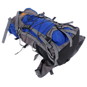 60L Man Woman Outdoor Camping Mountaineering Travel Bag Backpack Rucksack Blue